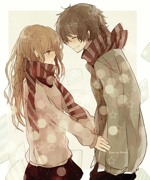 Anime boy and girl fighting